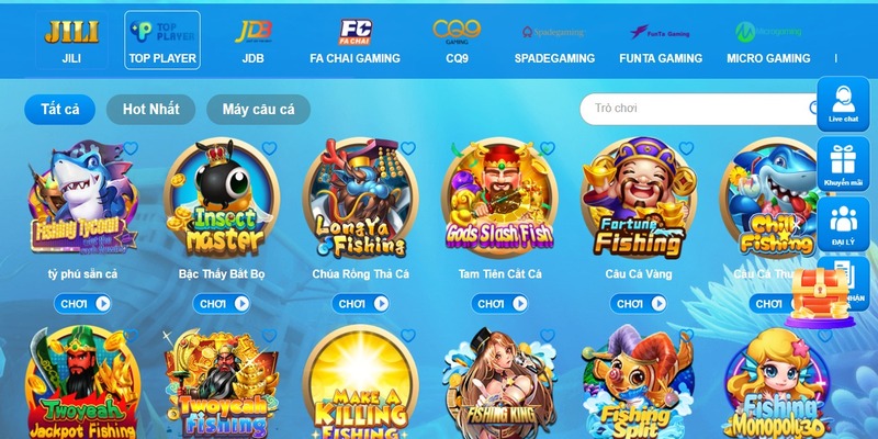 Các game bắn cá đa dạng chủ đề trên RR88 từ Top Player
