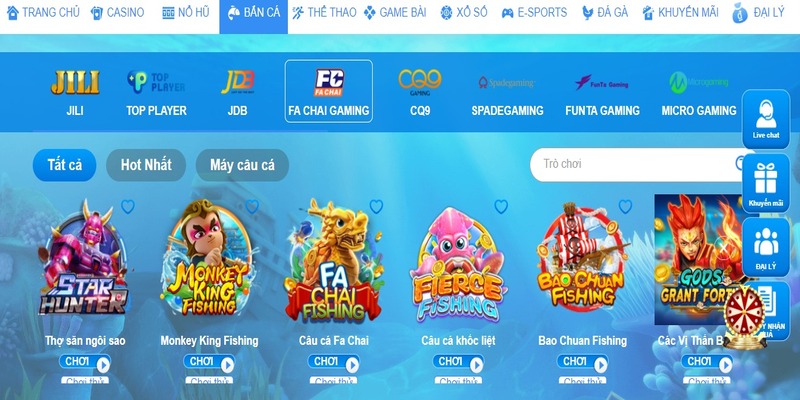 Những trò bắn cá RR88 từ công ty phần mềm FA Chai